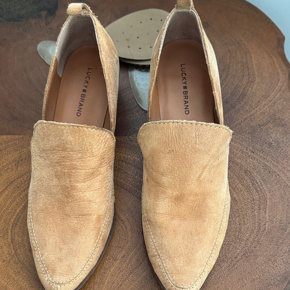Lucky Brand Suede Tan Loafers for Women
